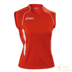 Maillot ASICS singlet aruba rouge/blanc femme